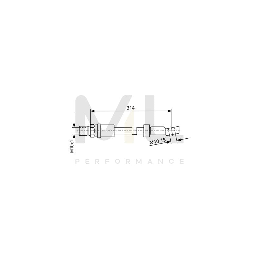 BOSCH 1 987 476 408 Brake Hose 319mm, M10x1 | ML Performance Car Parts