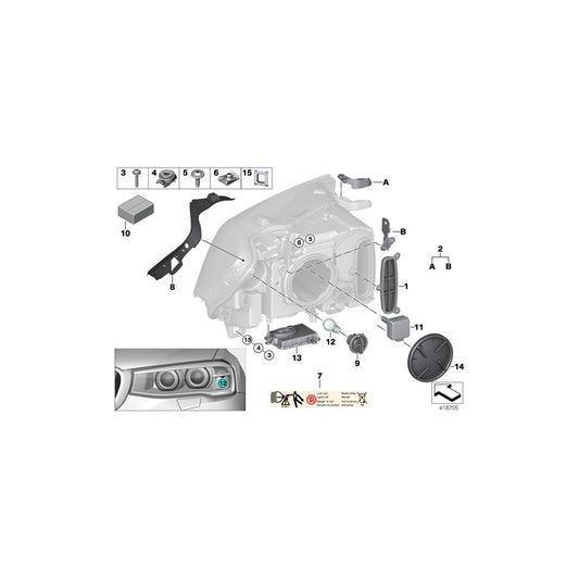 Genuine BMW 63117392976 F25 F26 Gasket, Headlight, Right (Inc. X3) | ML Performance US Car Parts