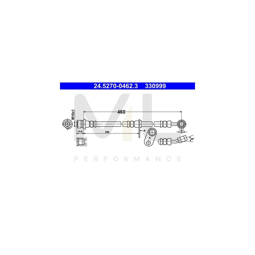 ATE 24.5270-0462.3 Brake Hose for HONDA ACCORD 460mm, M10x1