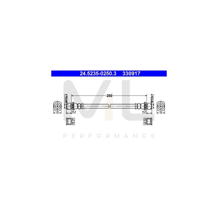 ATE 24.5235-0250.3 Brake Hose 250mm