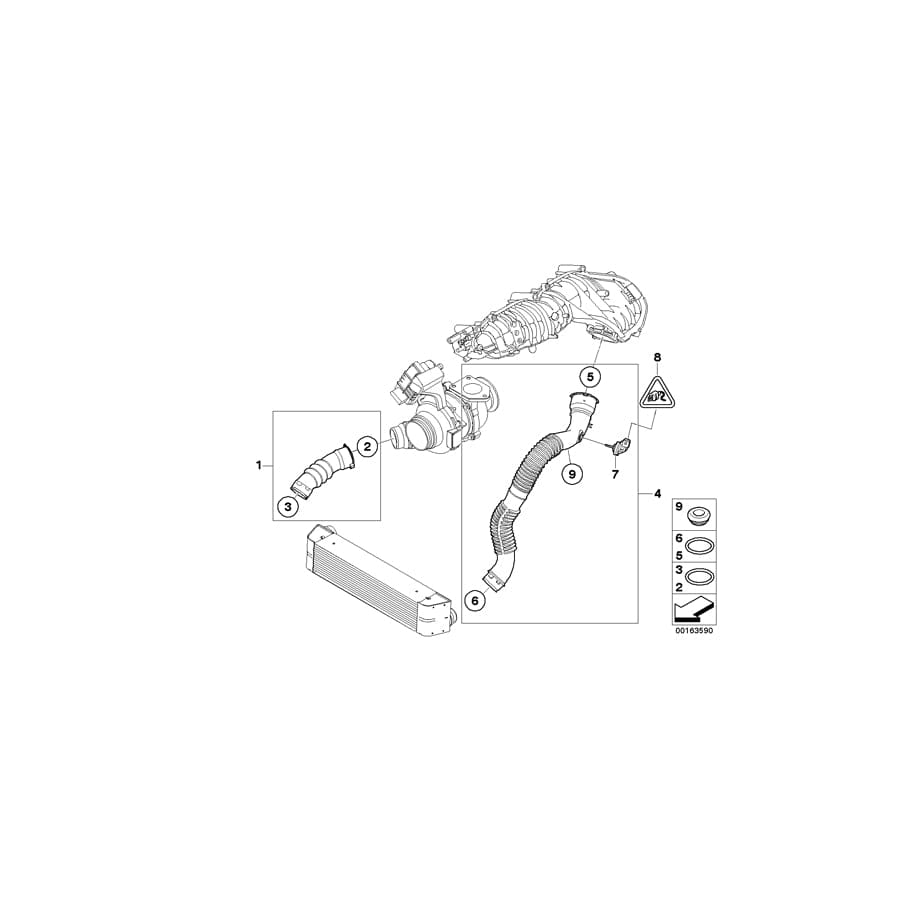 Genuine BMW 11613421960 E83 Charge Air Line (Inc. X3 1.8d & X3 2.0d) | ML Performance UK Car Parts