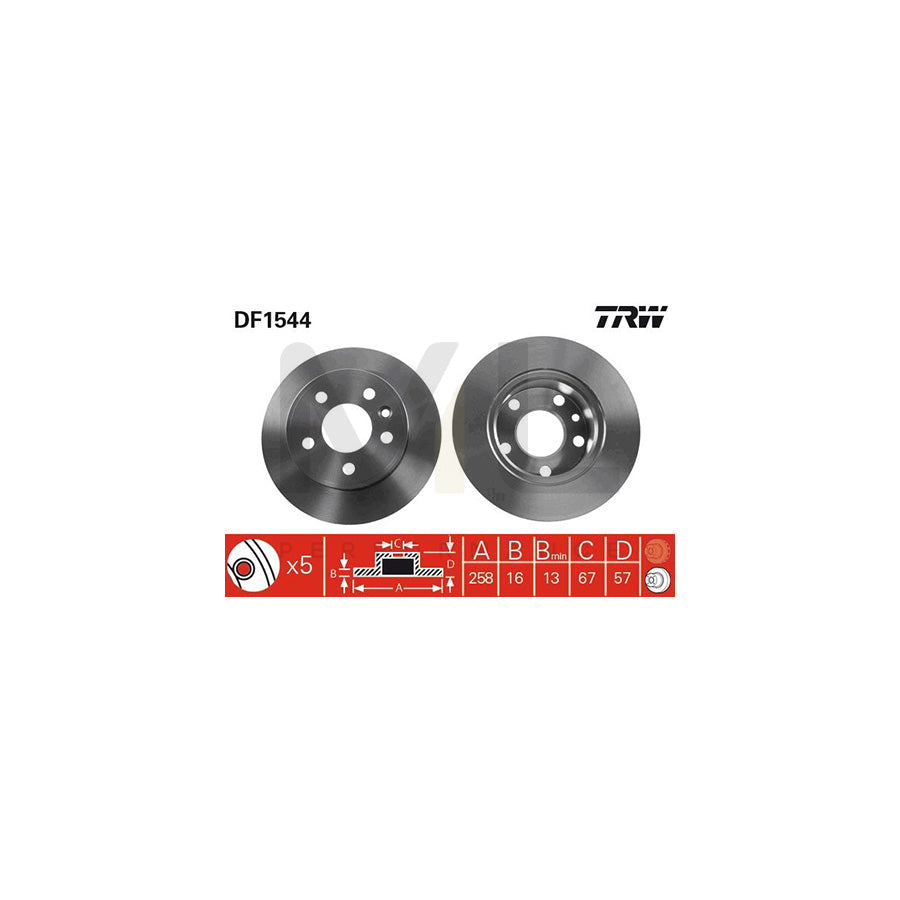 TRW DF1544 Brake Disc for Solid | ML Performance Car Parts