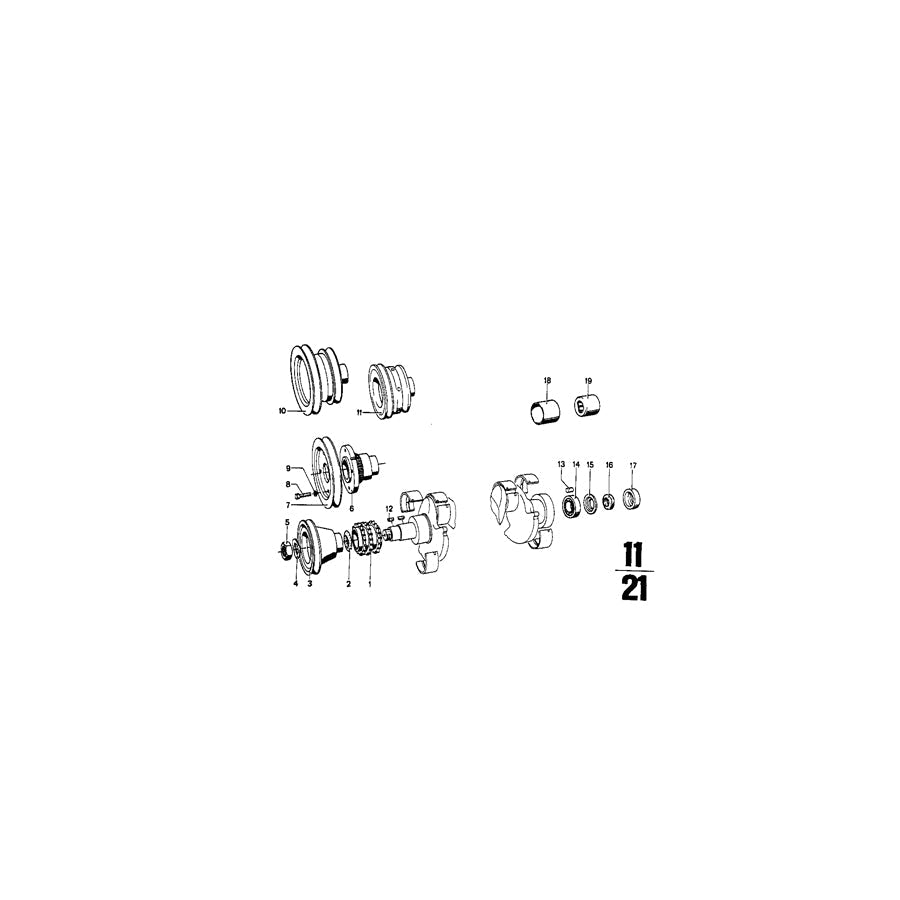 Genuine BMW 11231253595 E30 E28 E21 Pulley 1X RIEMENRILLE (Inc. 1800tiSA, 1800ti & 520) | ML Performance US Car Parts