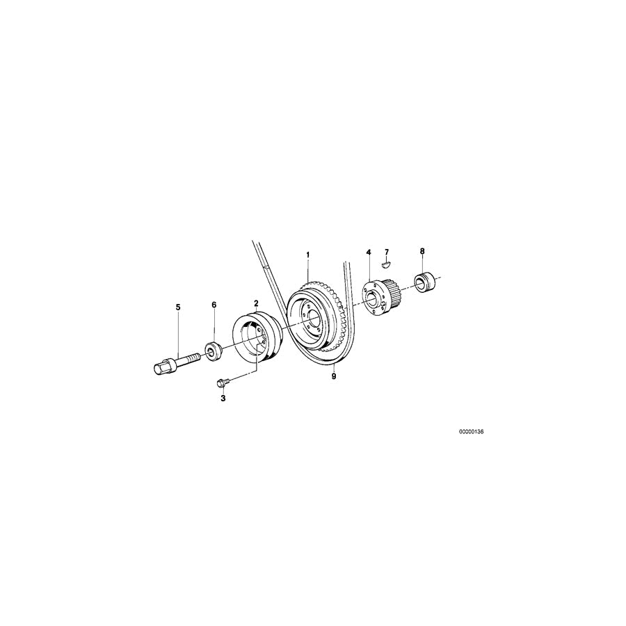Genuine BMW 11231727375 E36 E34 Pulley (Inc. 318i, 518i & 316i) | ML Performance US Car Parts