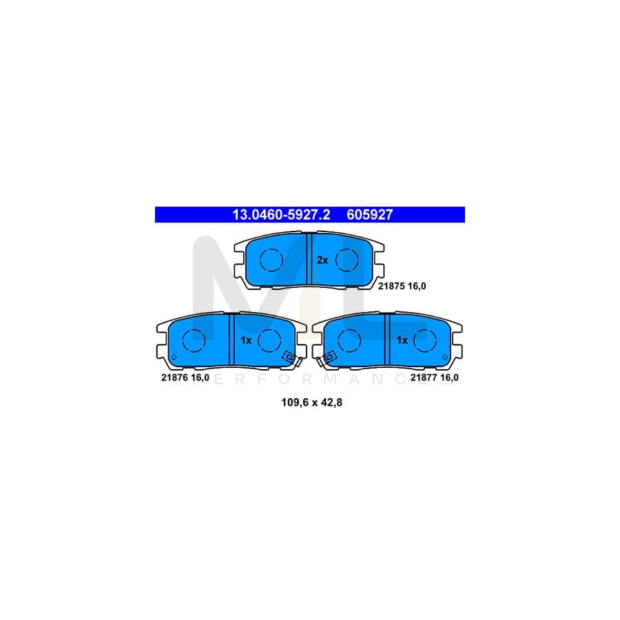 ATE 13.0460-5927.2 Brake pad set with acoustic wear warning