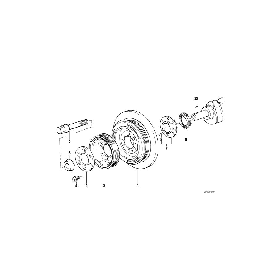 Genuine BMW 11232246511 E38 E34 E36 Vibration Damper (Inc. 325tds, 525td & 525tds) | ML Performance UK Car Parts