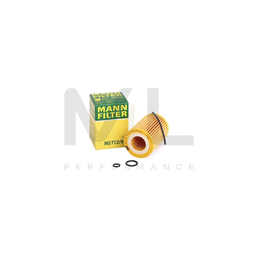 MANN-FILTER HU 712/9 x Oil Filter with seal, Filter Insert