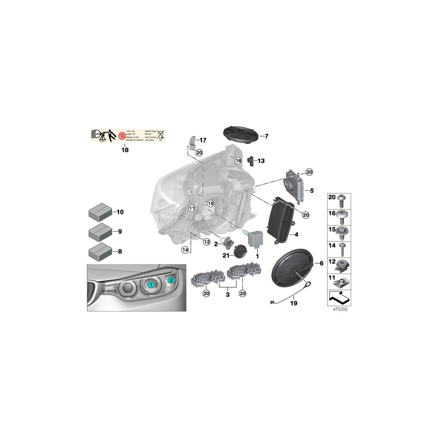 Genuine BMW 63117379930 F33 F80 Kit, Locking Mechanism For Plug (Inc. 435iX, 435i & M4 GTS) | ML Performance US Car Parts