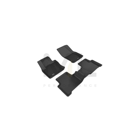 3D L1VW08001509 Floor mat set for VW Tiguan II (AD1) Elastomer, Front, Quantity: 3, Black