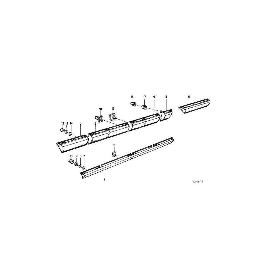 Genuine BMW 51131885284 E23 Moulding Door Front Right (Inc. 735i, 728i & 733i) | ML Performance US Car Parts