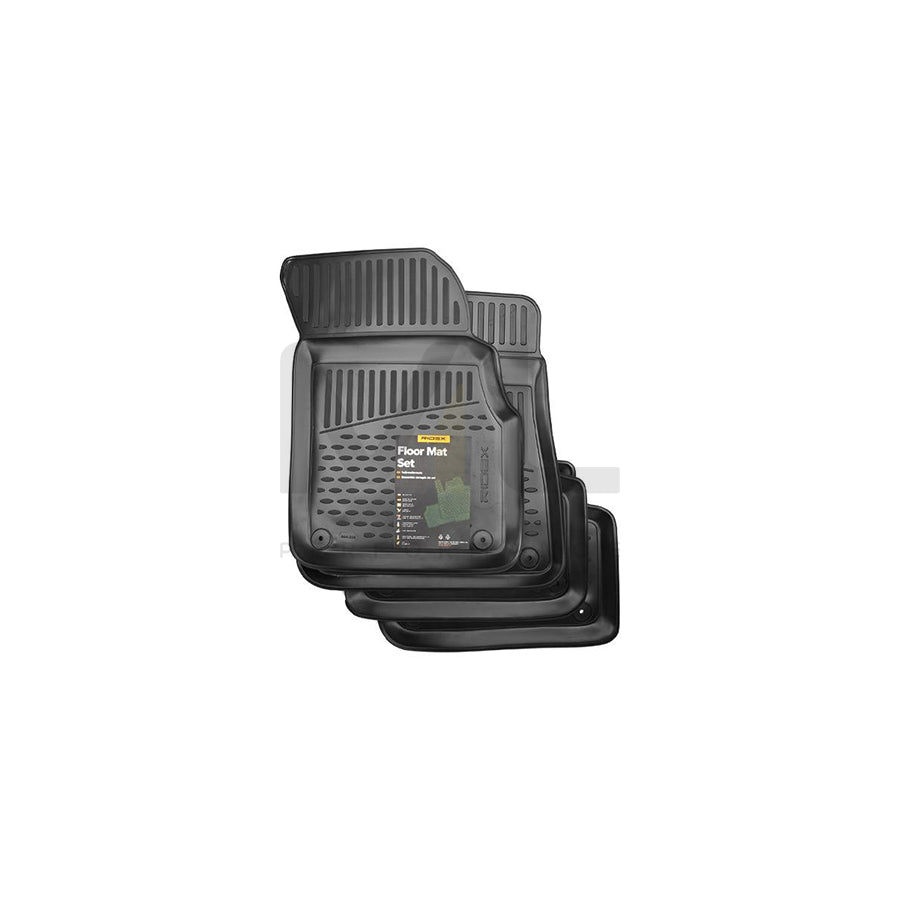 RIDEX Tailored 215A0262 Floor mat set Elastomer, Front and Rear, Quantity: 4, Black