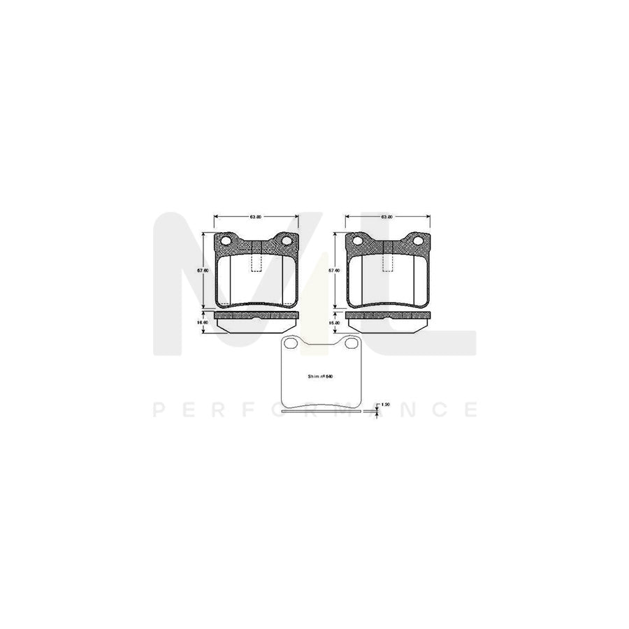 Bosch 0986Tb2176 Brake Pad Set Excl. Wear Warning Contact  | ML Performance Car Parts