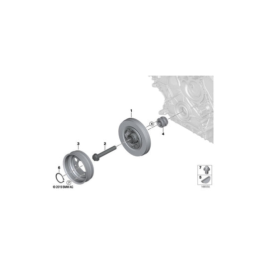 Genuine BMW 11237570263 F06 F10 F01 Vibration Damper (Inc. 750Li, 750LiS & X5 50iX) | ML Performance US Car Parts
