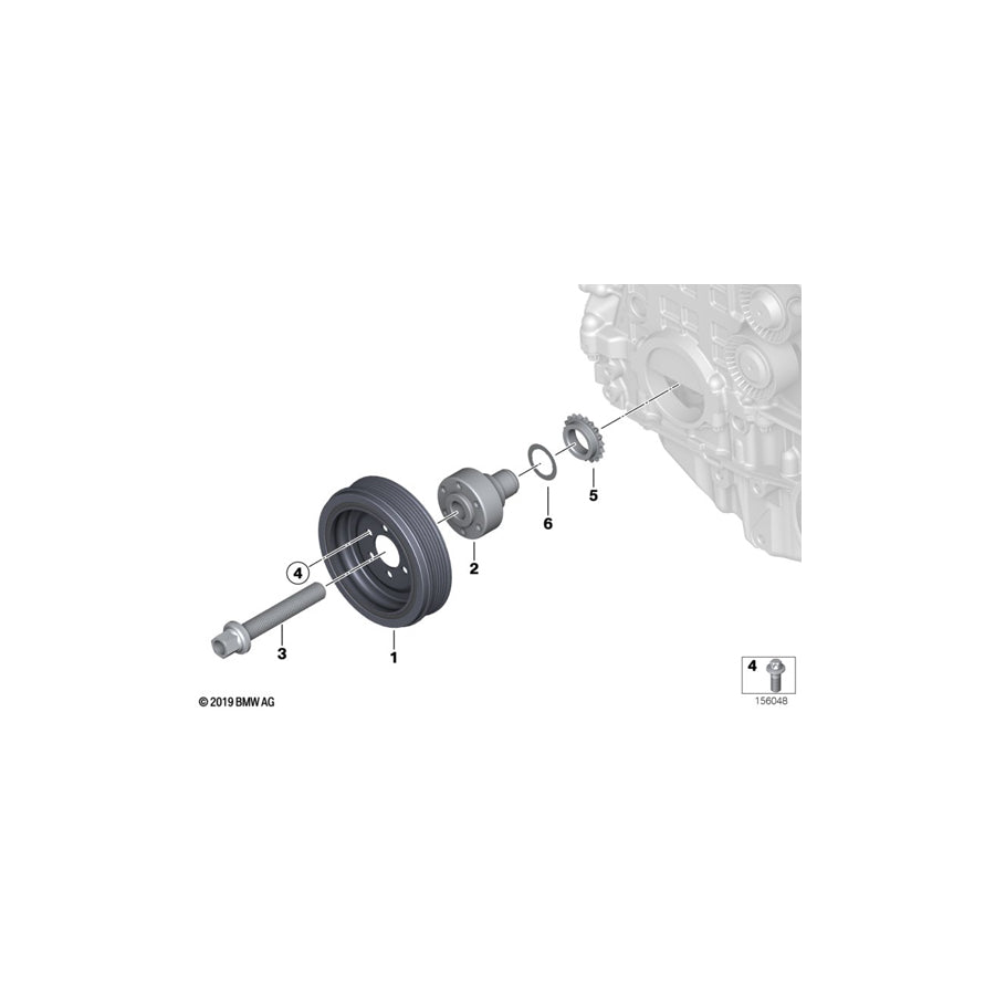Genuine BMW 11237566301 F02 F01 E71 Vibration Damper (Inc. 740Li, 740i & X6 35iX) | ML Performance US Car Parts