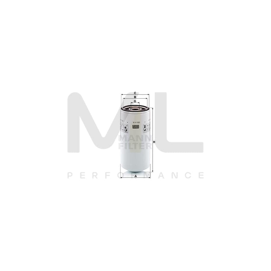 MANN-FILTER W 11 023 Oil Filter Spin-on Filter