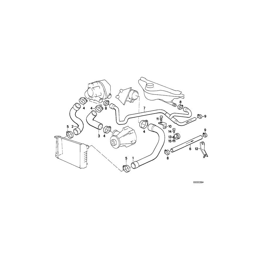 Genuine BMW 11532241898 E30 Water Hose (Inc. 324d & 324td) | ML Performance US Car Parts