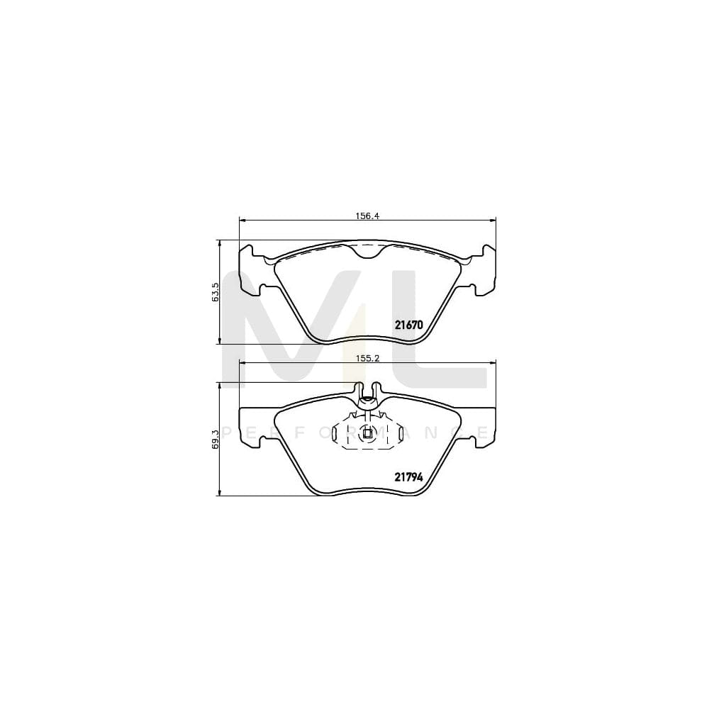 Hella 8DB 355 007-861 Brake Pad Set Prepared For Wear Indicator