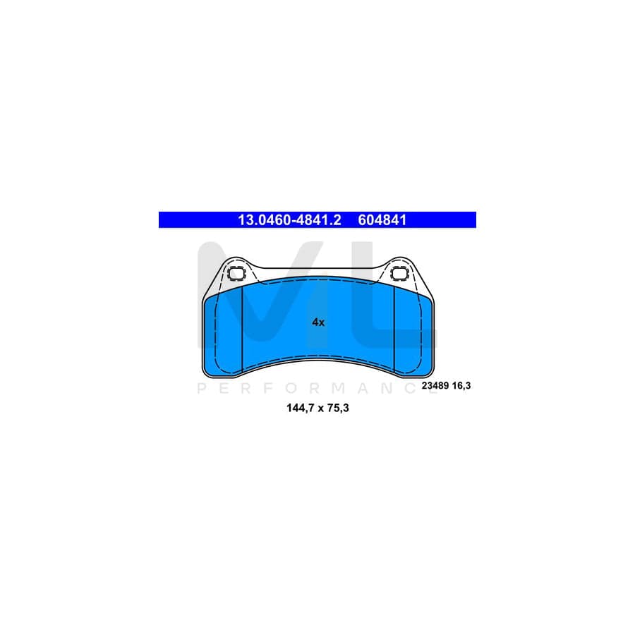 ATE 13.0460-4841.2 Brake pad set not prepared for wear indicator