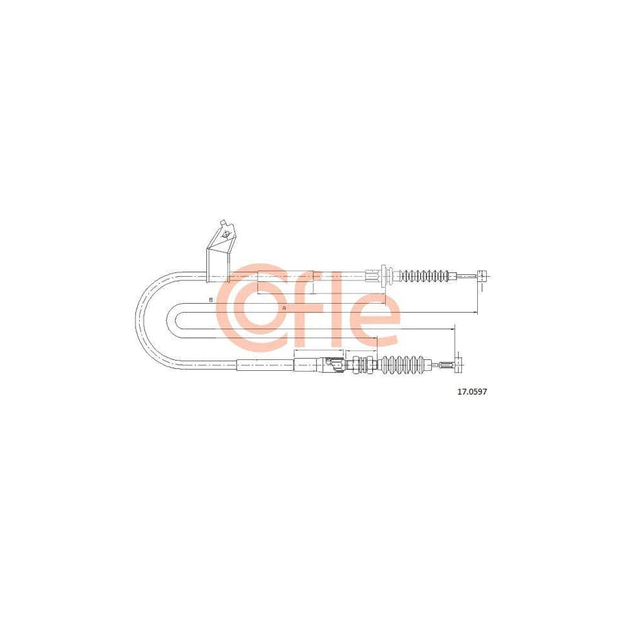 Cofle 17.0597 Hand Brake Cable for Mazda MX-5 I (Na)