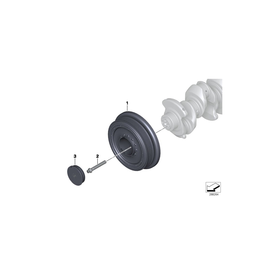 Genuine BMW 11238513539 E84 F11 F21 Vibration Damper (Inc. X1 25dX, 125d & 325d) | ML Performance US Car Parts