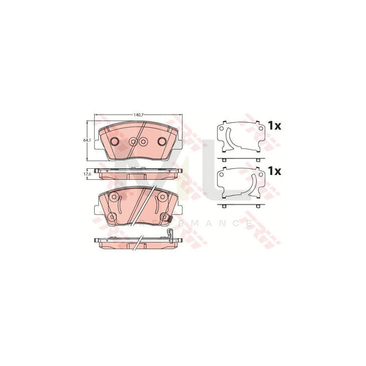 TRW Gdb2253 Brake Pad Set For Kia Stinger With Acoustic Wear Warning, With Accessories | ML Performance Car Parts