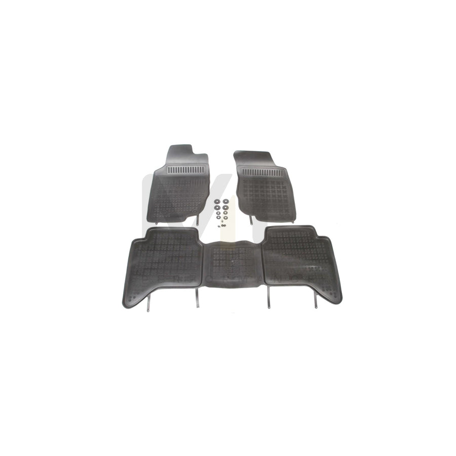REZAW PLAST Tailored 201427 Floor mat set for TOYOTA Hilux VII Pickup Elastomer, Front and Rear, Quantity: 3, Black