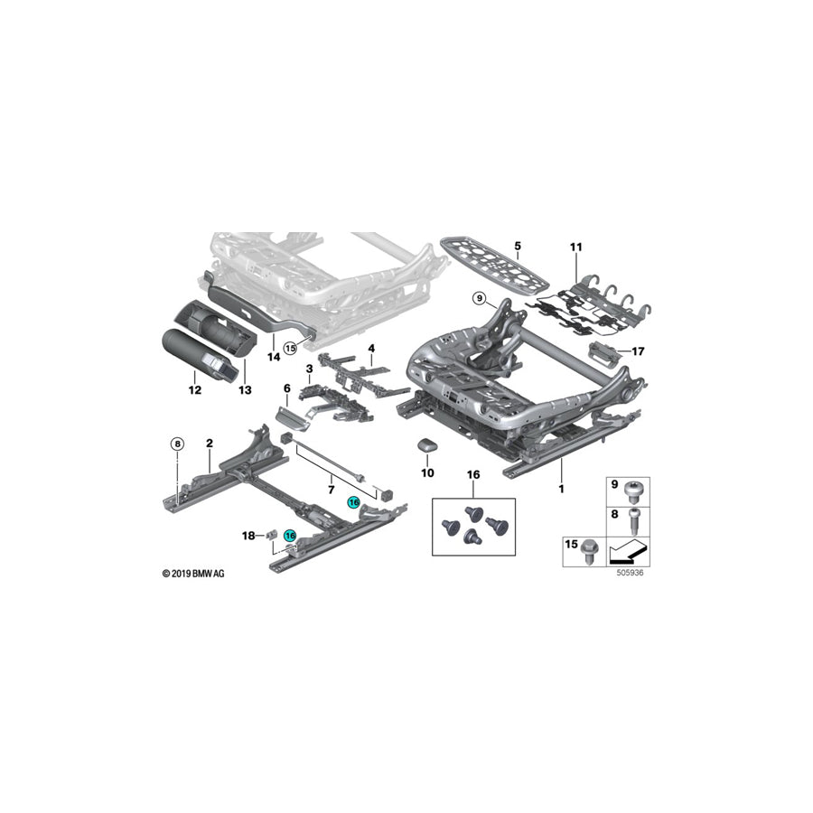 Genuine BMW 52207398998 G12 G11 G05 Bracket For Footwell Lamp (Inc. 725d, 640iX & X5 25dX) | ML Performance US Car Parts