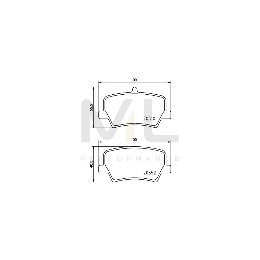 Hella 8DB 355 039-391 Brake Pad Set For Volvo Xc40 (536) Not Prepared For Wear Indicator, With Brake Caliper Screws, With Accessories