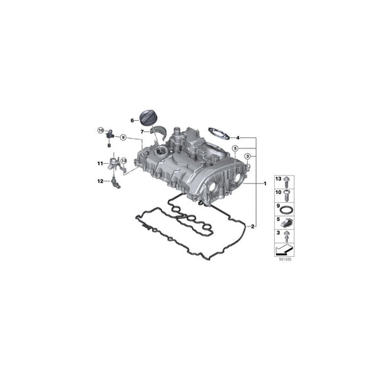 Genuine BMW 11238678432 Cylinder Head Cover (Inc. i8) | ML Performance US Car Parts