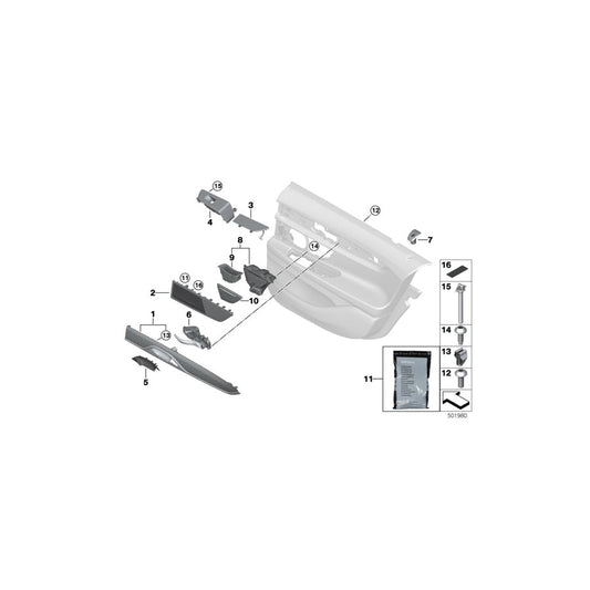 Genuine BMW 51427457543 G12 G11 Insert For Ashtray, Door, Rear Left (Inc. M760LiX, 740dX & 740LeX) | ML Performance US Car Parts