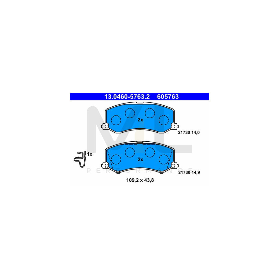 ATE 13.0460-5763.2 Brake pad set for SUZUKI Swift II Hatchback (EA, MA) with acoustic wear warning