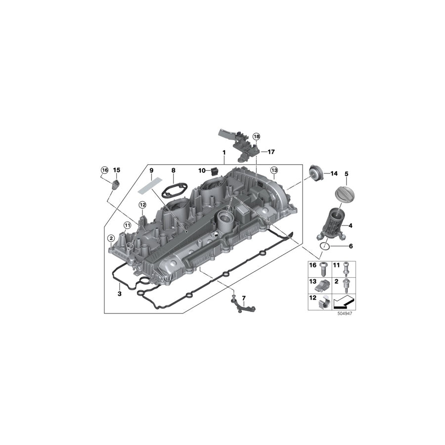 Genuine BMW 11128064479 Cylinder Head Cover (Inc. X3 M & X4 M) | ML Performance US Car Parts