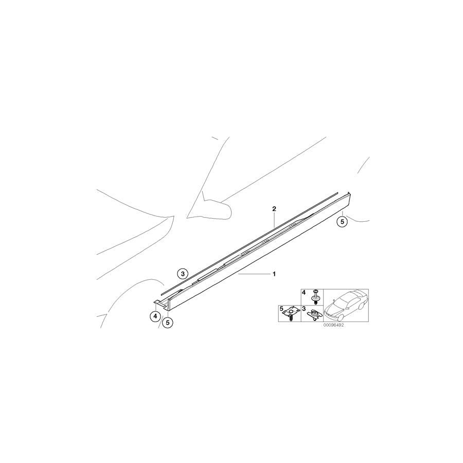 Genuine BMW 51717000637 E38 Door Sill Cover, Primed Left (Inc. 730d, 750i & 740i) | ML Performance US Car Parts