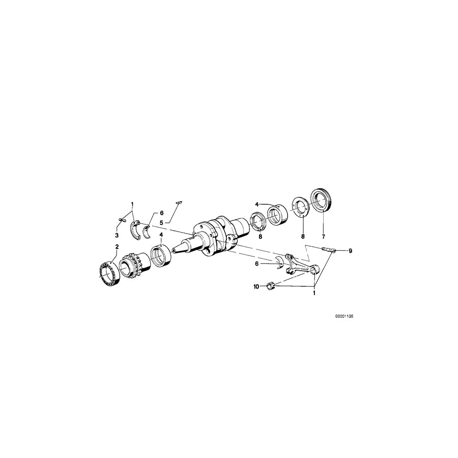 Genuine BMW 11241258420 Bearing Shell +0,50 (Inc. R65T, R60/5 & R45/N) | ML Performance US Car Parts