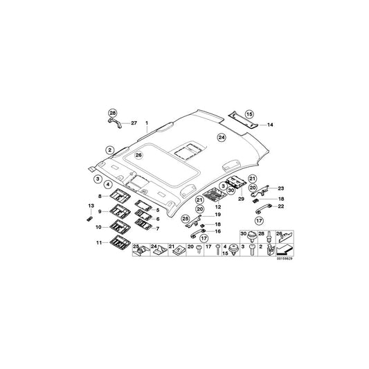 Genuine BMW 51447124007 E60 Front Headlining Cover HImmELGRAU (Inc. 520i) | ML Performance UK Car Parts