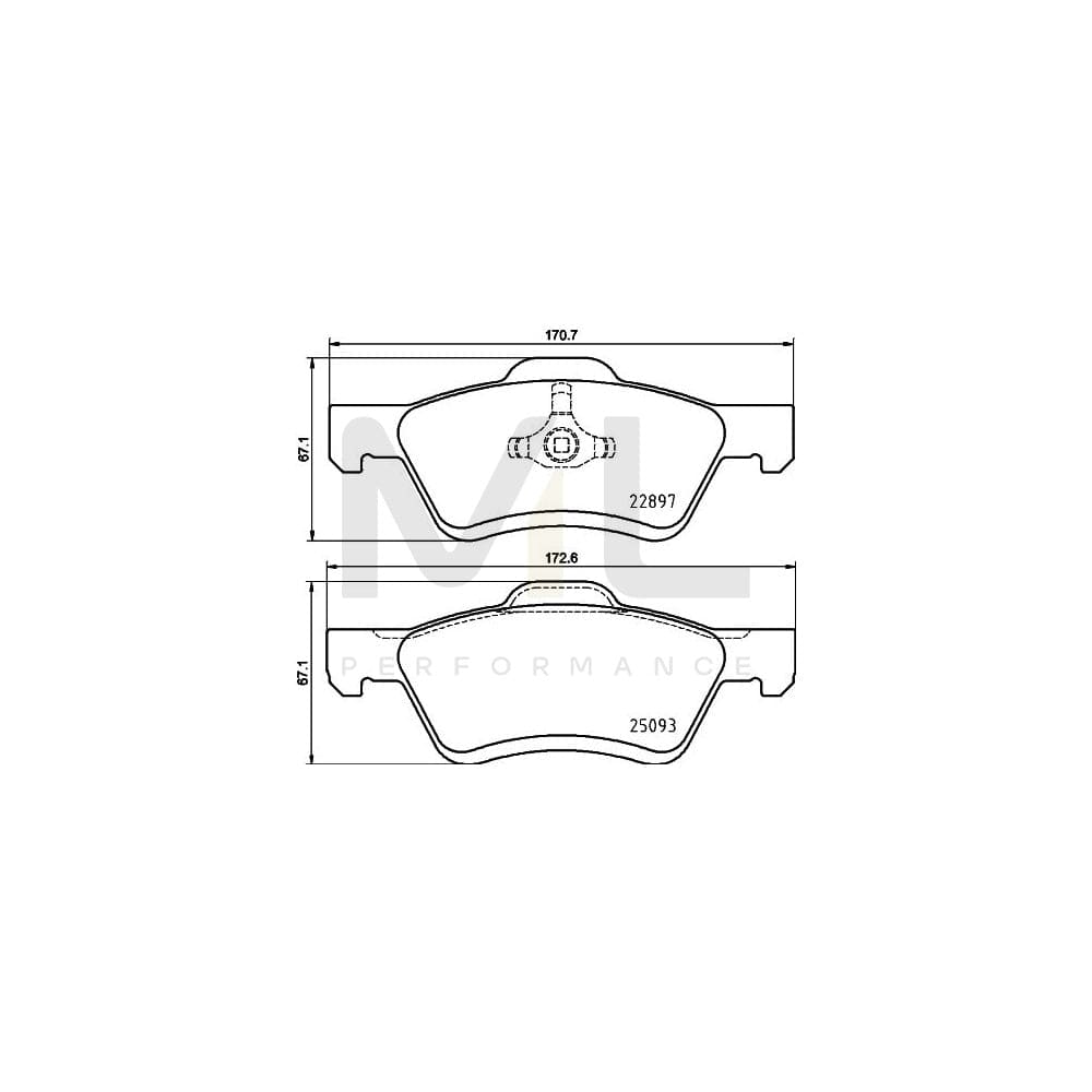 Hella 8DB 355 031-691 Brake Pad Set Not Prepared For Wear Indicator