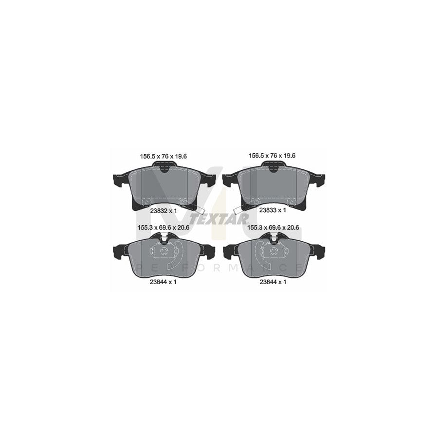 TEXTAR 2383281 Brake pad set epad, with acoustic wear warning | ML Performance Car Parts