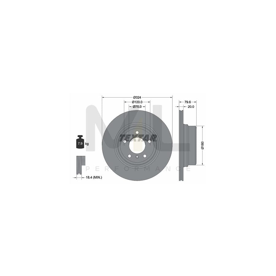 TEXTAR PRO 92146303 Brake Disc for BMW X5 (E53) Externally Vented, Coated, without wheel hub, without wheel studs | ML Performance Car Parts