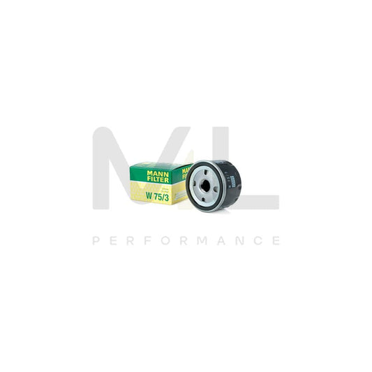 MANN-FILTER W 75/3 Oil Filter Spin-on Filter, with one anti-return valve