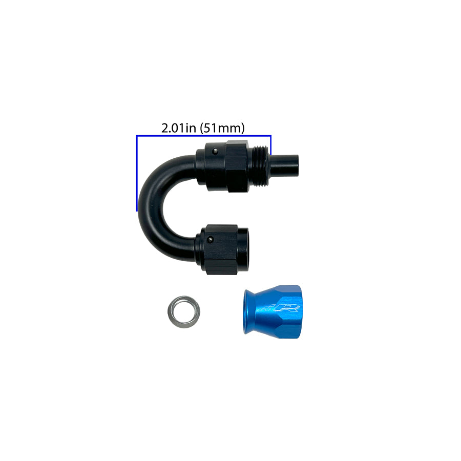 Precision Raceworks 201-0264 PTFE Fuel Line Fitting 180 Degree AN-6 Female Flare