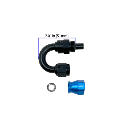 Precision Raceworks 201-0264 PTFE Fuel Line Fitting 180 Degree AN-6 Female Flare