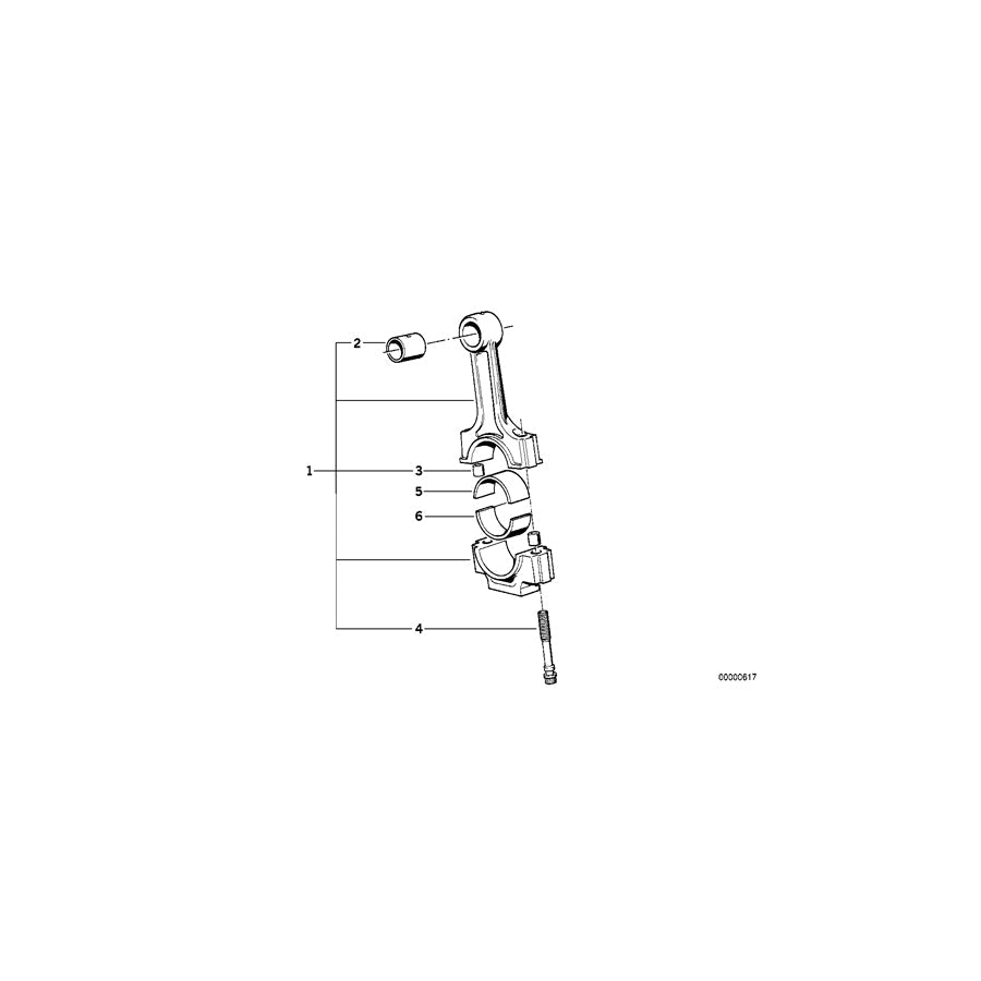 Genuine BMW 11241288386 E30 E34 Connecting Rod L=135MM (Inc. Z1, 325i & 525i) | ML Performance US Car Parts
