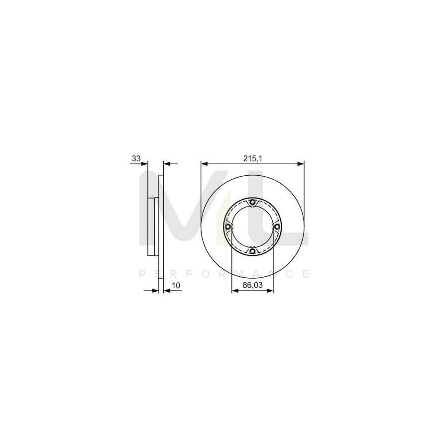 BOSCH 0 986 479 S69 Brake Disc Solid, Oiled | ML Performance Car Parts