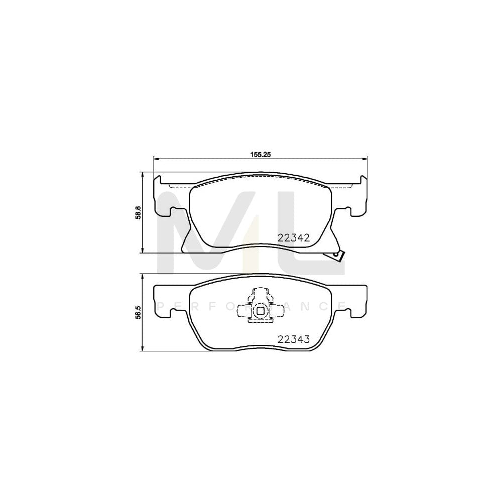 Hella 8DB 355 024-771 Brake Pad Set With Acoustic Wear Warning, With Accessories