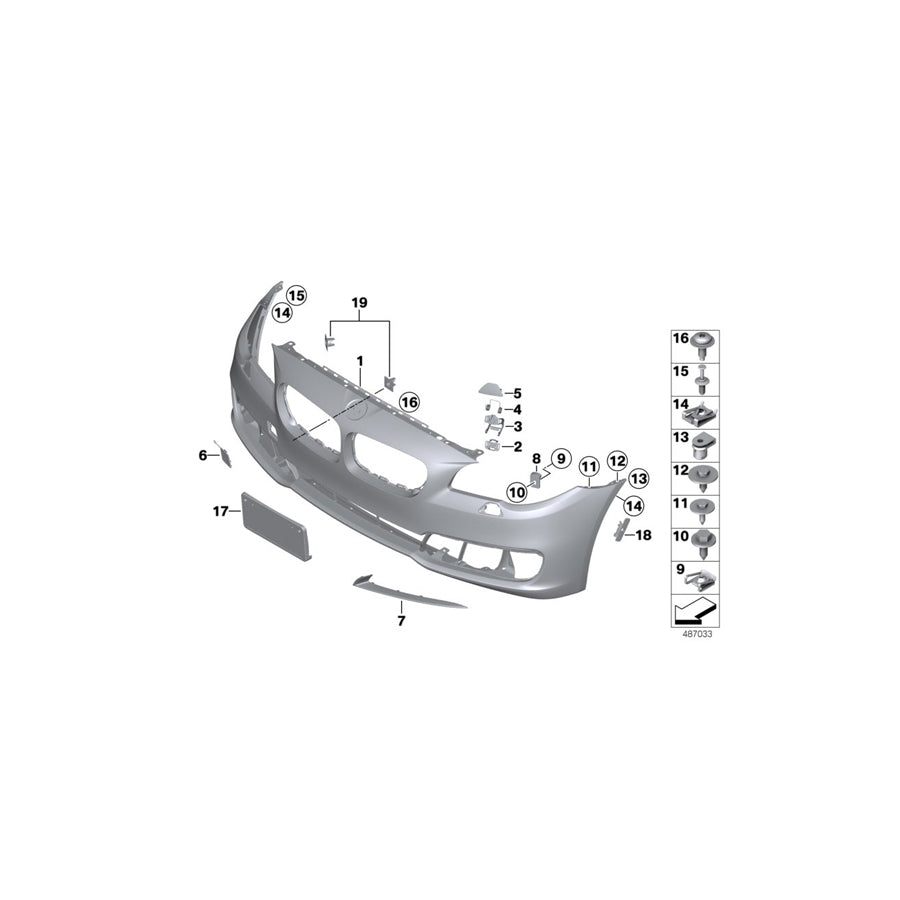 Genuine BMW 51117331767 F10 F11 Protective Rubber Strip, Lft Frnt Bumper MODERN (Inc. 525d, 530dX & 535dX) | ML Performance US