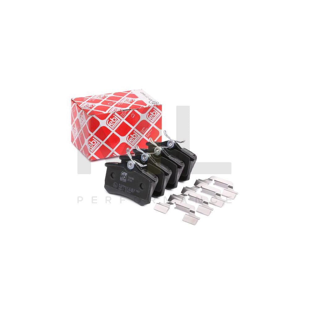 Febi Bilstein 16406 Brake Pad Set Rear Axle, Excl. Wear Warning Contact, With Attachment Material