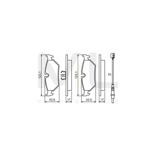 Bosch 0986424027 Brake Pad Set Incl. Wear Warning Contact, With Piston Clip BP011 | ML Performance Car Parts