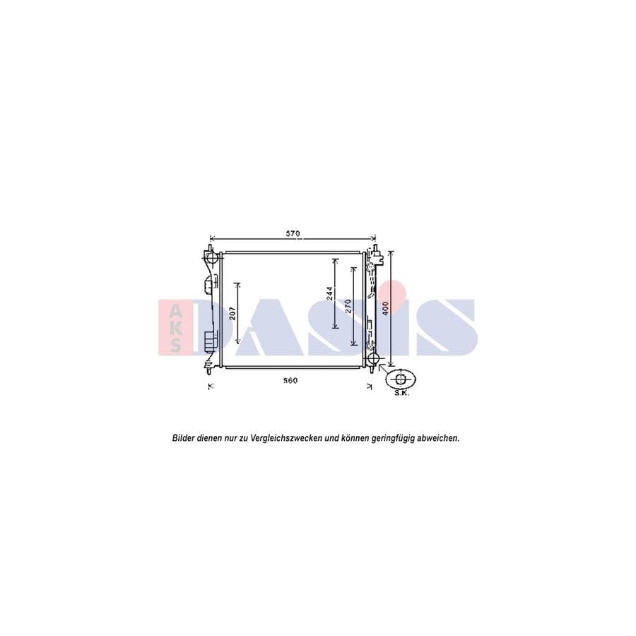 AKS Dasis 560077N Engine Radiator for Hyundai Accent IV Hatchback (Rb)
