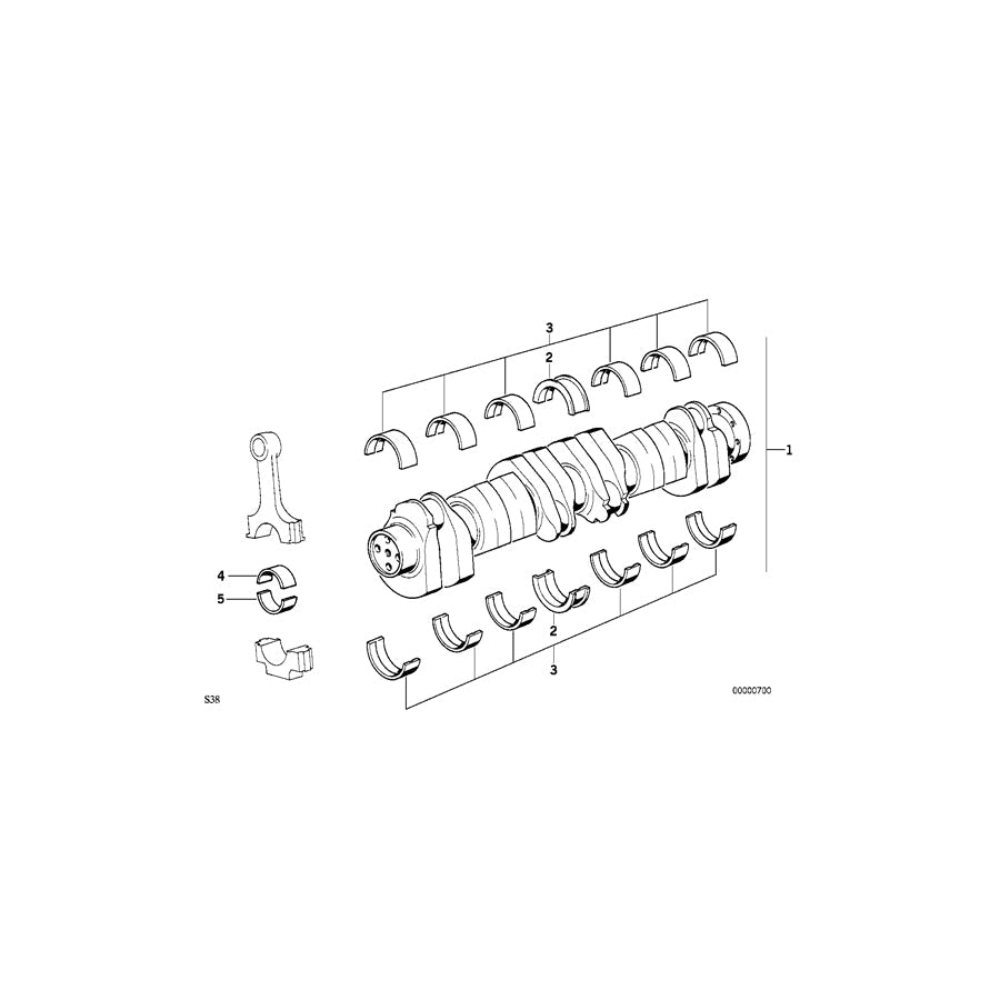 Genuine BMW 11241318681 E34 Bearing Shell Yellow 48,25MM(+0,75) (Inc. M5 & M5 3.8) | ML Performance US Car Parts