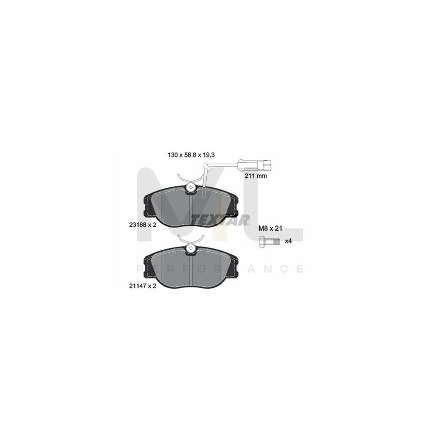 TEXTAR 2316803 Brake pad set with integrated wear warning contact, with brake caliper screws | ML Performance Car Parts